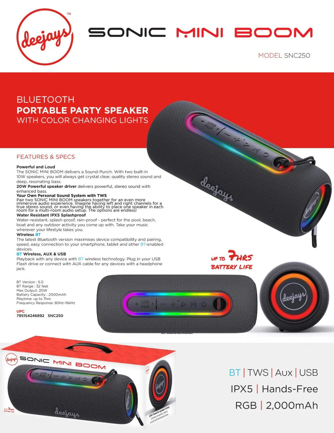 Sonic Mini Boom - Bluetooth Speaker